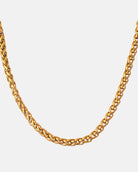 The Golden Wheat Chain Necklace 5mm by Dicci, 316L stainless steel piece, handcrafted and waterproof. A timeless design.