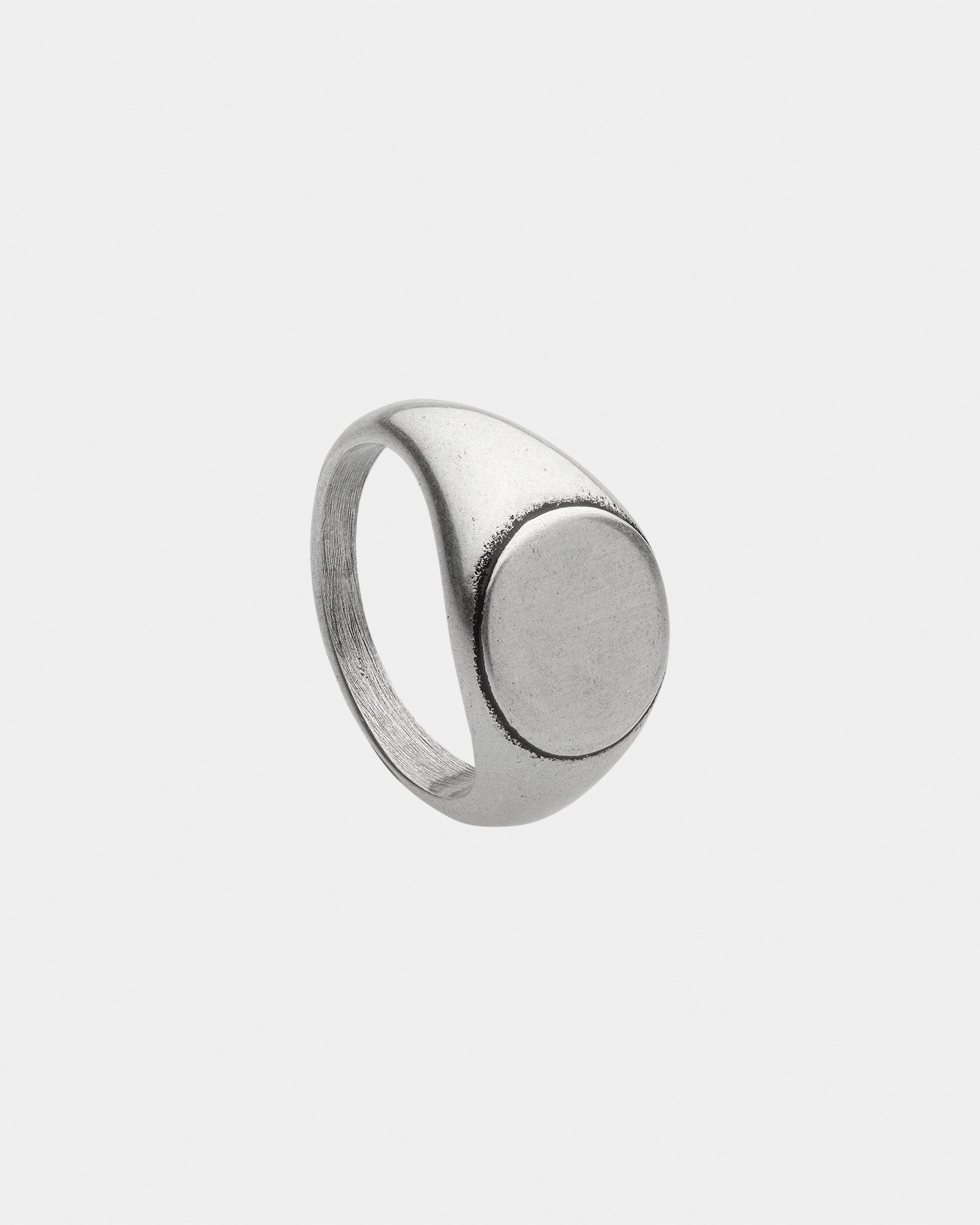 Bold Signet Ring - Satin Rounded Top Ring