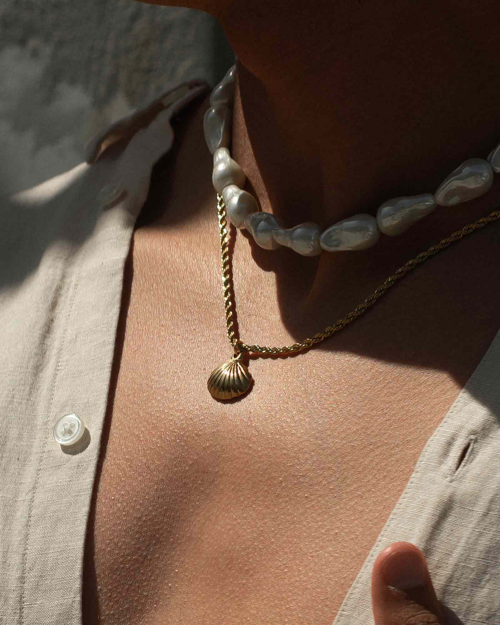 Golden Freedom Sea Shell Necklace