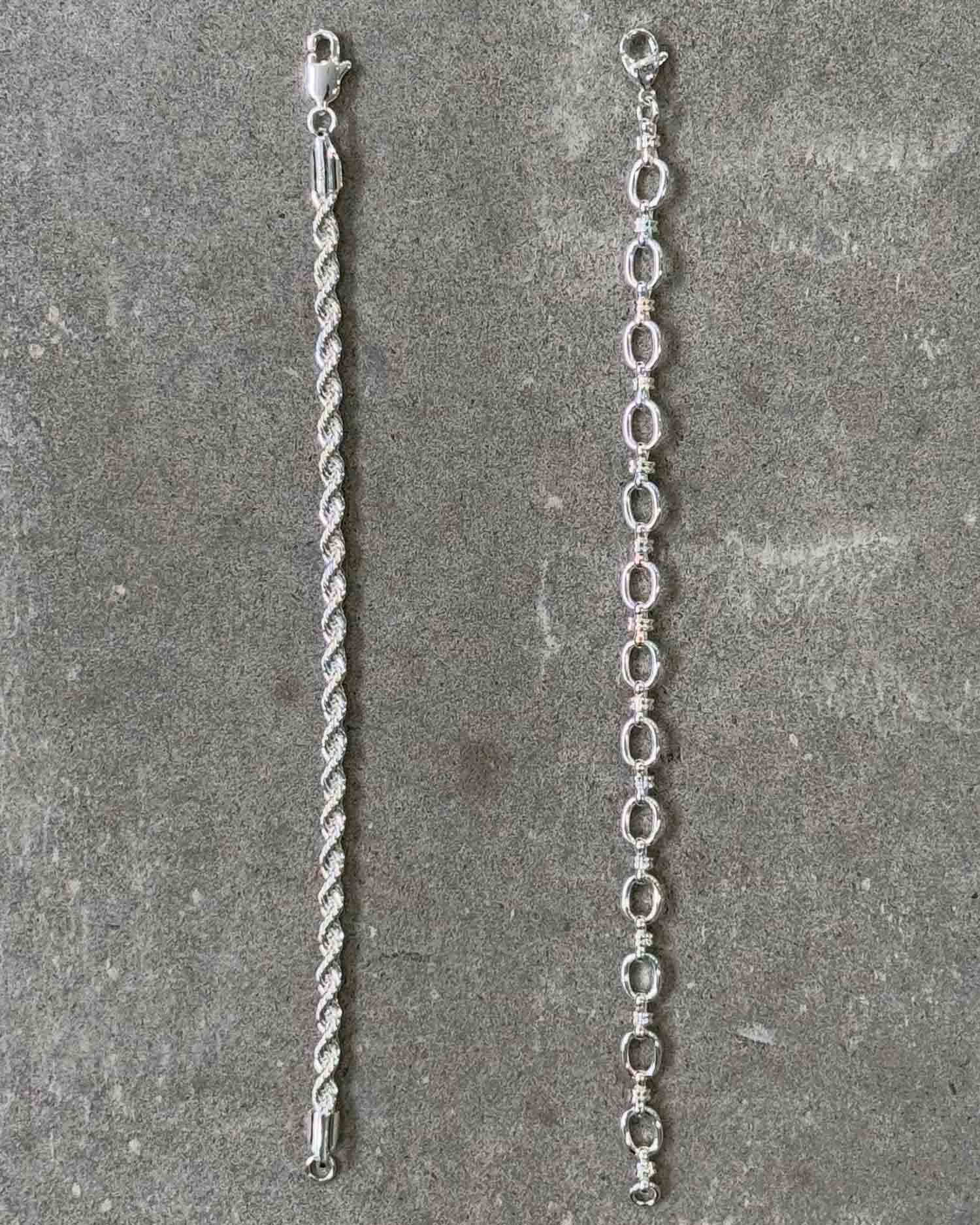 Silver Bracelet Rope Chain - Steel Bracelet