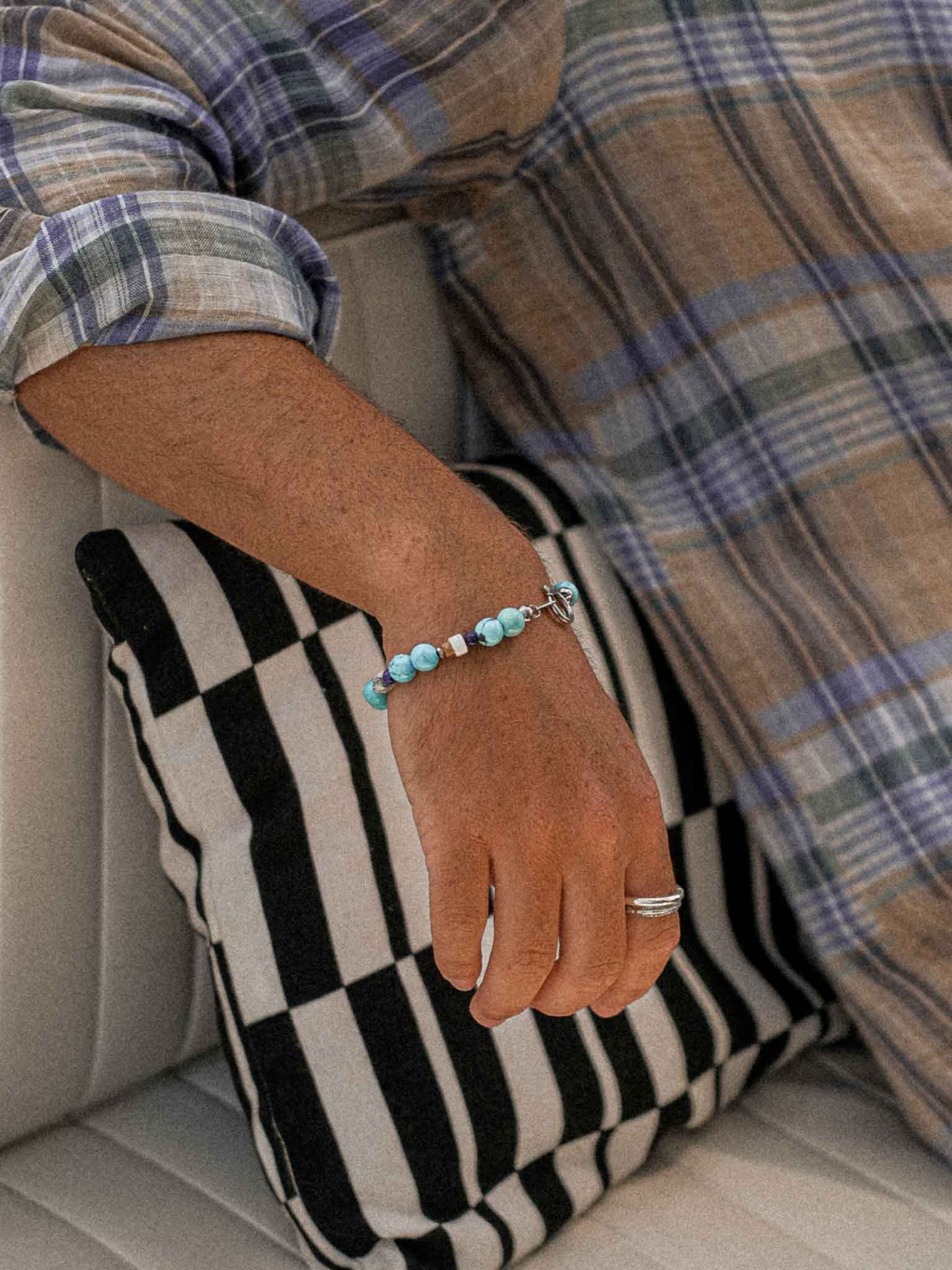 pulsera corfu de piedras y acero