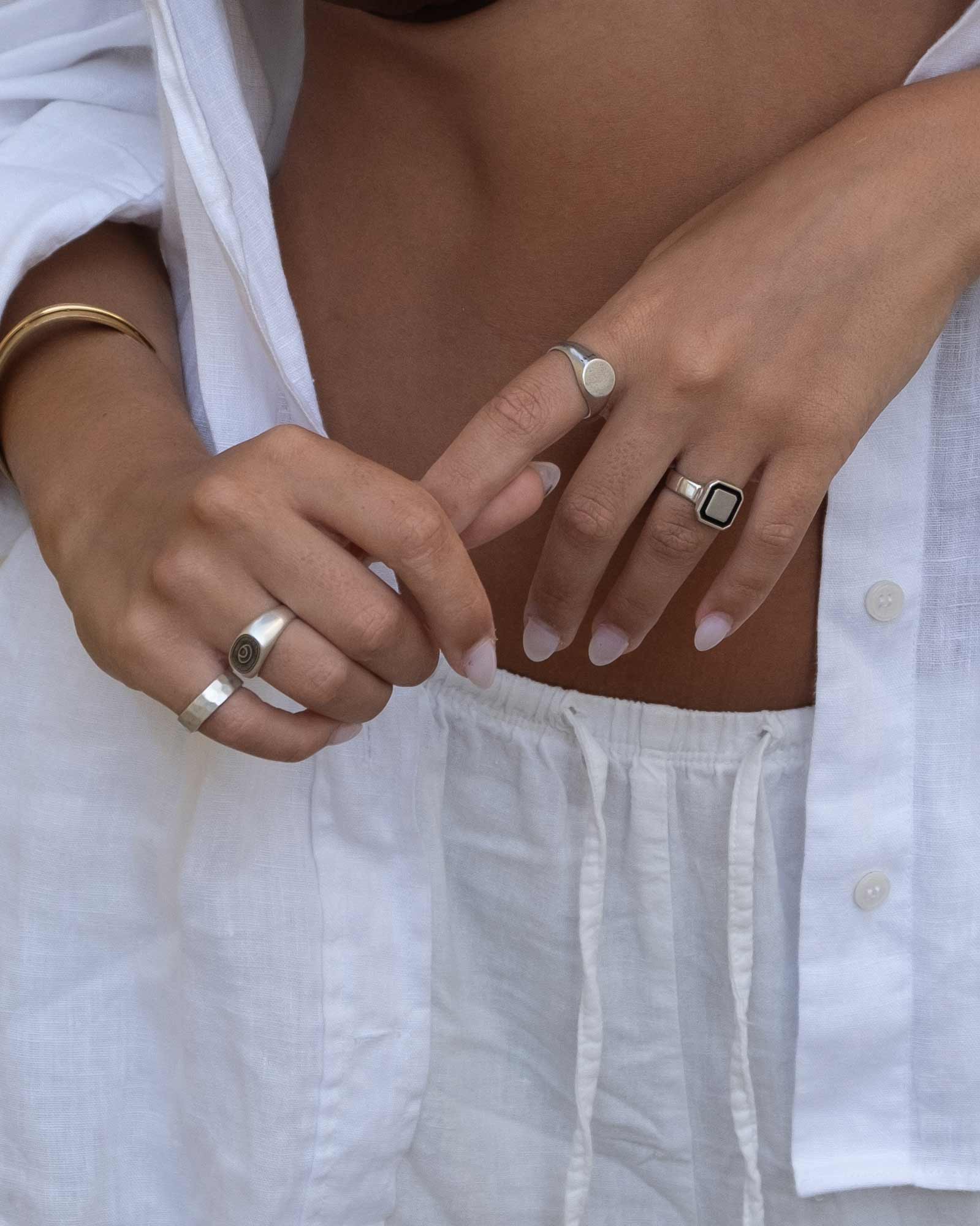 silver rings for man and woman