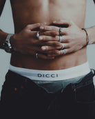 Grey Dicci Boxer on the models body - Bicolor Elastic - Boxers Online - Dicci