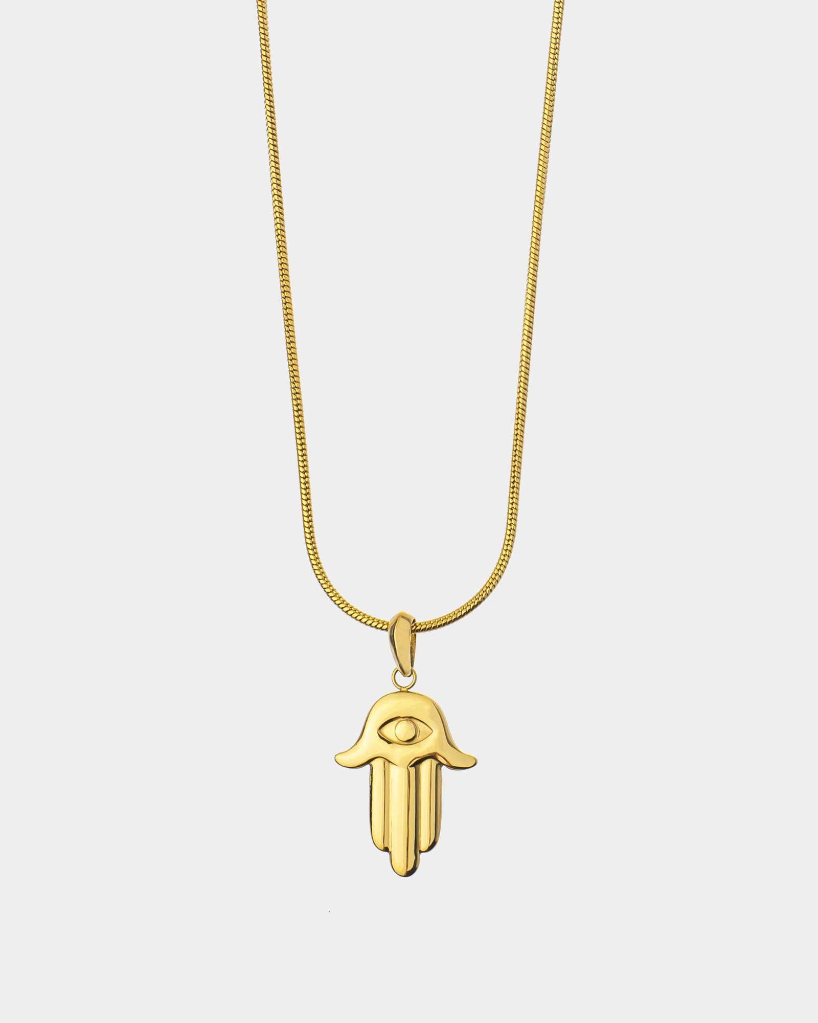 Minimalist Hamsa - Golden Steel Necklace