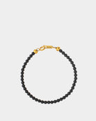 Matte Black Onyx Stone Bracelet 4mm golden clasp - Online Unissex Jewelry - Dicci