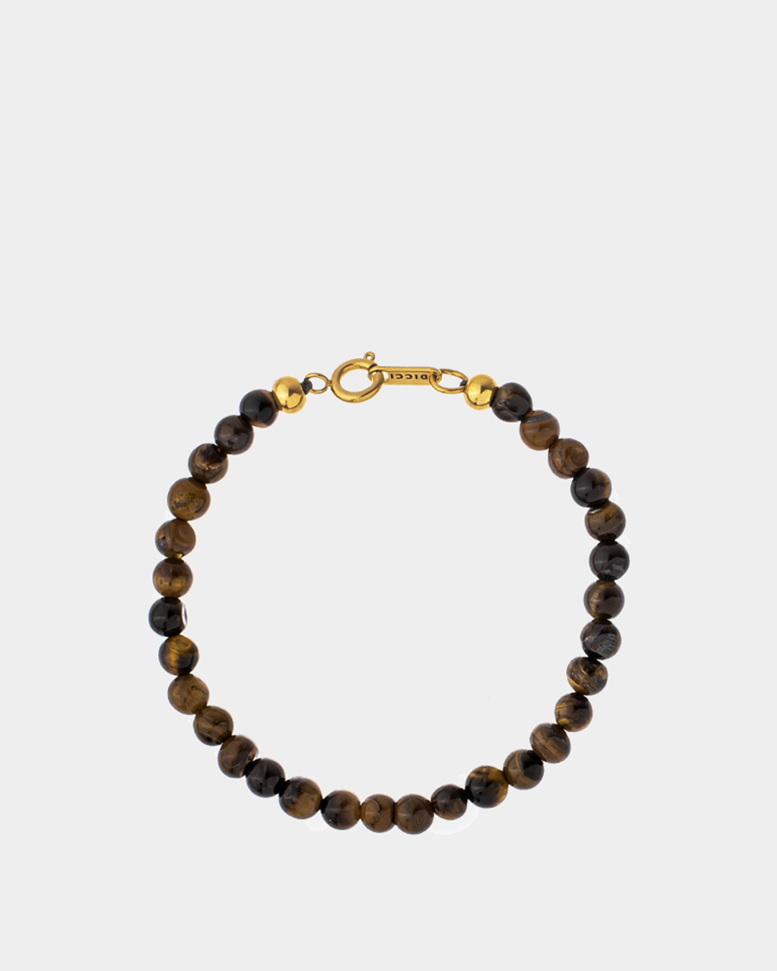 Tiger Eye Stone Bracelet 6mm - Natural Beads and Stainless Steel Bracelet - Unissex Jewelry Online - Dicci